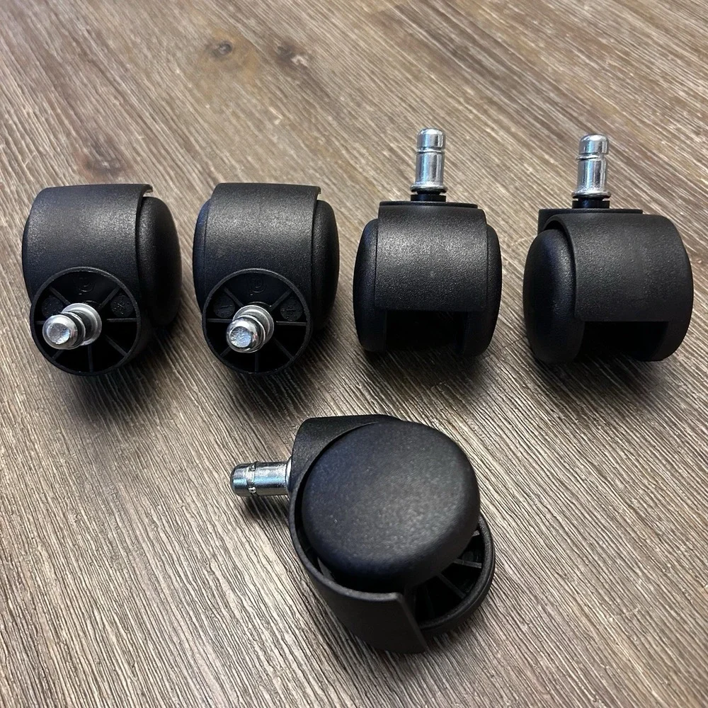 Desk Chair Heavy Duty Carpet Casters | Twin Wheel Rollers | Set of 5 Replacement